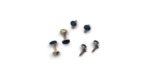 Green and gold plated sterling silver dress studs