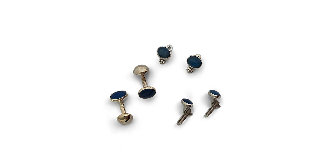 Green and gold plated sterling silver dress studs