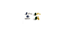 Green and gold plated sterling silver dress studs