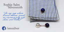 Handmade Sterling Silver Ball Cufflinks ( Dumbbell / Barbell cuffs) - SophieSalm