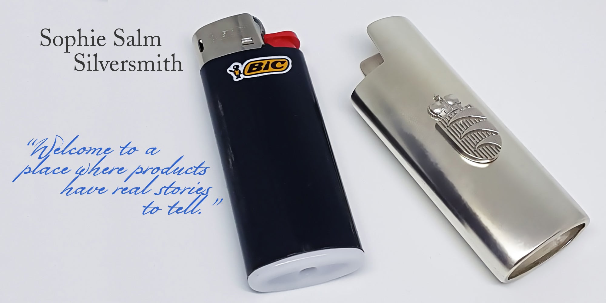 Mini Bic Lighter Case 925 Sterling Silver Viennese Engraving + Field (T)